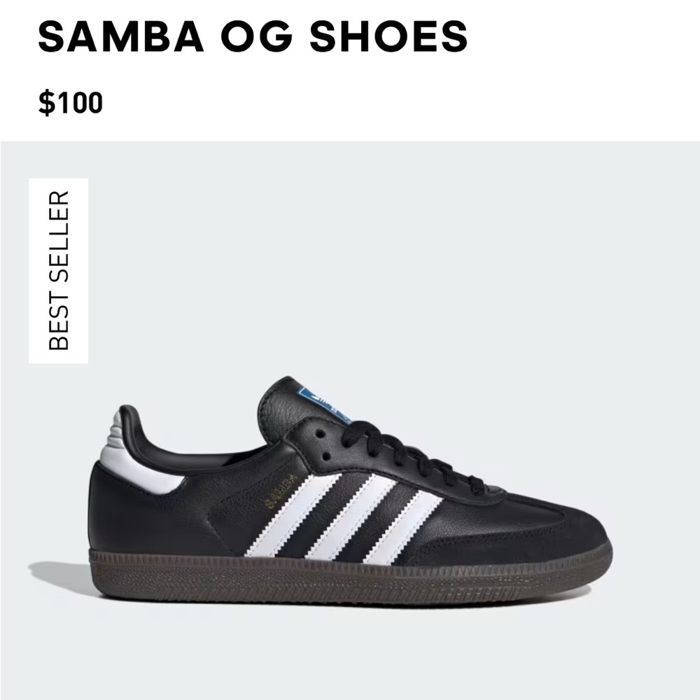 Like new black adidas sambas